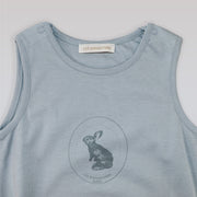 Les Enfantines Blue Grey Penguin Romper for 6 Month Infants