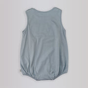 Les Enfantines Blue Grey Penguin Romper for 6 Month Infants
