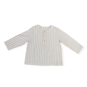 Les Enfantines Baby Bourdon Cotton Blouse Blue Striped Toddler Top