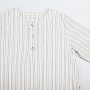 Les Enfantines Baby Bourdon Cotton Blouse Blue Striped Toddler Top