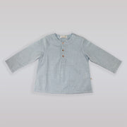 Les Enfantines Blue Vichy Bourdon Blouse for Toddler Girls