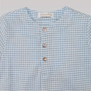 Les Enfantines Blue Vichy Bourdon Blouse for Toddler Girls