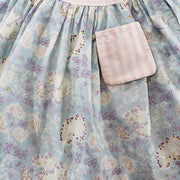 Les Enfantines Alouette Liberty Sea Green Floral Cotton Kids Dress