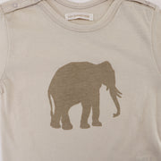 Les Enfantines Mist Elephant Print Long Sleeve Manchot Baby Top