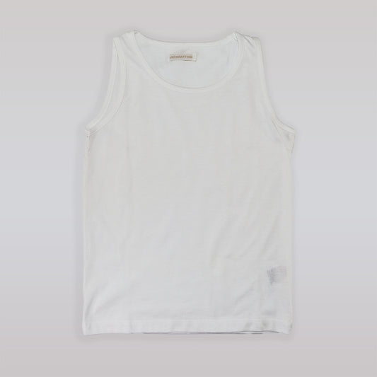 Les Enfantines White Manchot Penguin Graphic Sleeveless Cotton Kids Vest