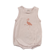 Les Enfantines Baby Girl Pink Penguin Collar Cotton Sleepsuit Romper