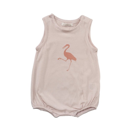 Les Enfantines Baby Girl Pink Penguin Collar Cotton Sleepsuit Romper