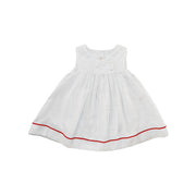 Les Enfantines Baby Sky Blue Poule Romper with Lipstick Braid