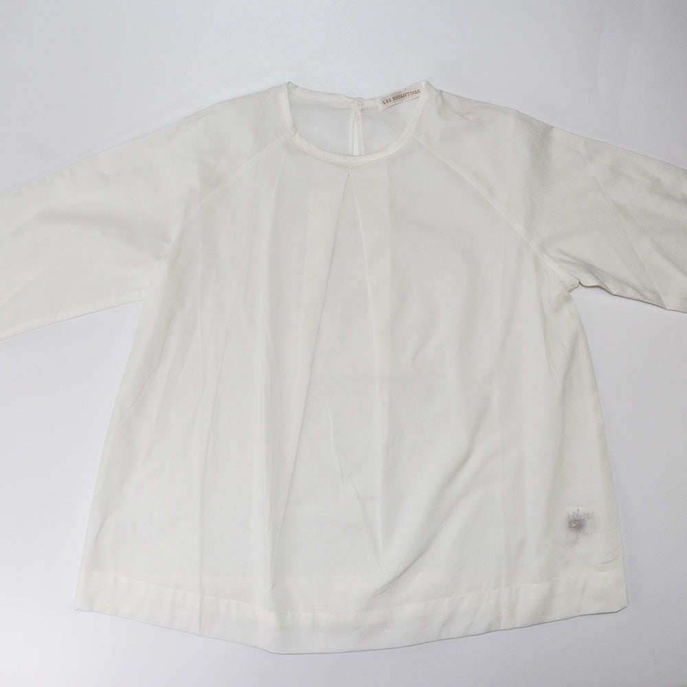 Les Enfantines Designer Tourterelle and Ecru Cotton Children's Blouse