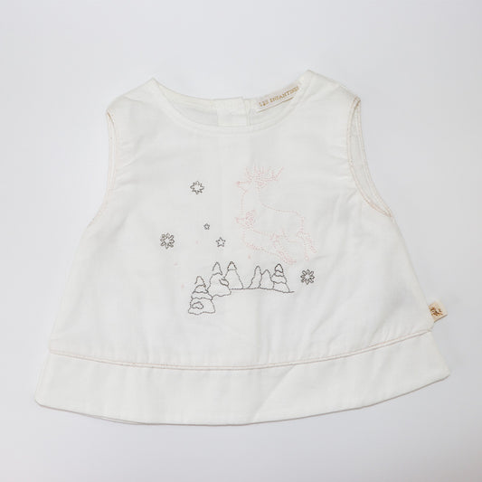 Les Enfantines Powder Pink Chouette Baby Girl Cotton Romper