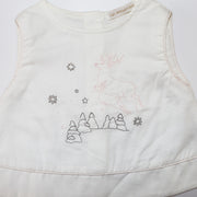 Les Enfantines Powder Pink Chouette Baby Girl Cotton Romper Outfit