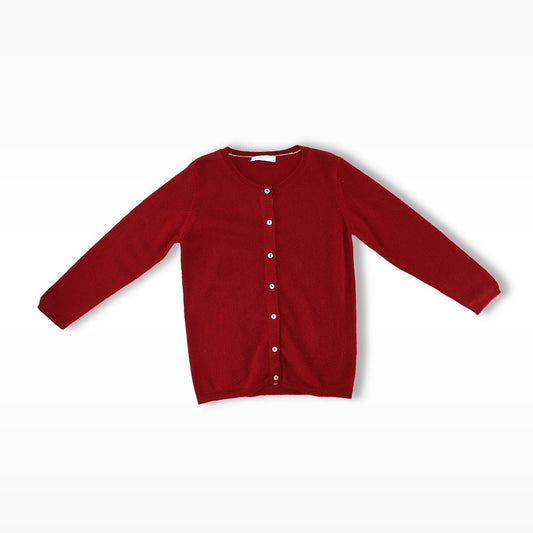 Les Enfantines Premium Burgundy Cashmere Ladybug Motif Children's Sweater