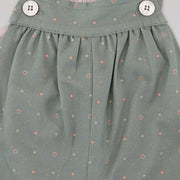 La Stupenderia Ash Green Cotton Baby Girl Dungaree Pinafore Dress