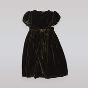 La Stupenderia Dark Green Abia Velvet Occasion Dress for Girls