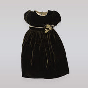La Stupenderia Dark Green Abia Velvet Occasion Dress for Girls
