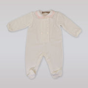 La Stupenderia Baby Ivory and Pink Tuta Overall Jumpsuit Outfit
