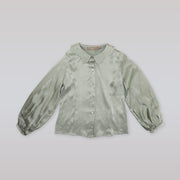 La Stupenderia Boys Luxury White Silk Cama Button Down Shirt