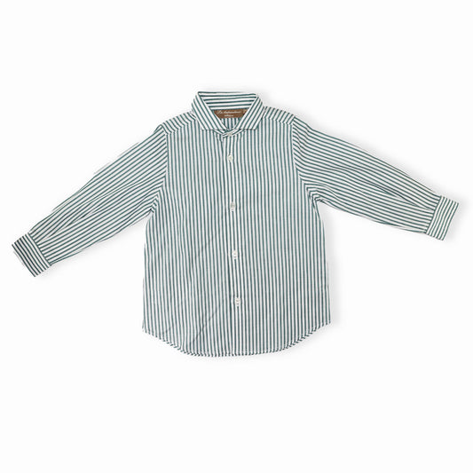 La Stupenderia Boys Green Camo and Striped Cotton Shirt