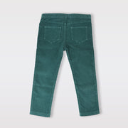 La Stupenderia Green Panu Pants Designer Italian Kids Cotton Trousers