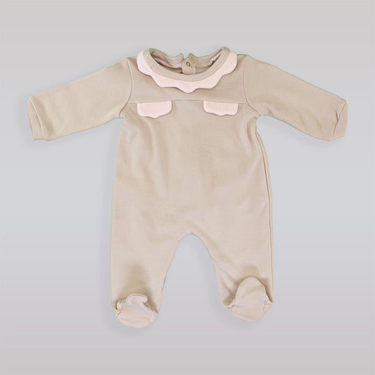 La Stupenderia Luxury Baby Cotton Romper Suit with Front Pockets