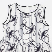 Rachel Riley Girls Ivory and Navy Maxi Anchor Print Dress
