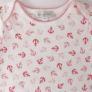 Magnolia Baby Anchors Away Pink Cotton Baby Footie Romper