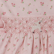 Magnolia Baby Little Lamb Smocked Pink White Cotton Baby Romper