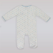Magnolia Baby Dino Mite Blue Embroidered Pima Cotton Footie