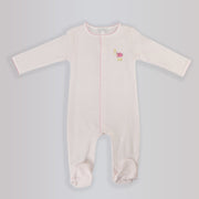 Magnolia Baby Blue Counting Sheep Embroidered Cotton Baby Footie