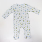 Magnolia Baby Blue Counting Sheep Print Soft Pima Cotton Footie