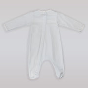 Magnolia Baby Blue Striped Smocked Pima Cotton Baby Footie