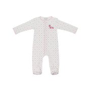 Magnolia Baby Sweet Love White Embroidered Footie Infant Pajamas