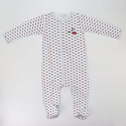 Magnolia Baby Blue Emergency Vehicle Embroidered Long Sleeve Footie