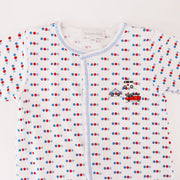 Magnolia Baby Blue Emergency Vehicle Embroidered Long Sleeve Footie