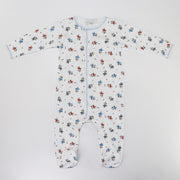 Magnolia Baby Billy Bulldog Print Pima Cotton Footie Romper