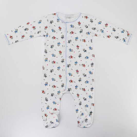 Magnolia Baby Billy Bulldog Print Pima Cotton Footie Romper