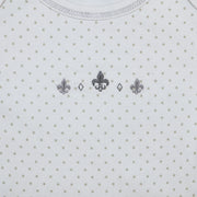 Magnolia Baby Fleur de Lis Long Sleeve Pima Cotton Romper