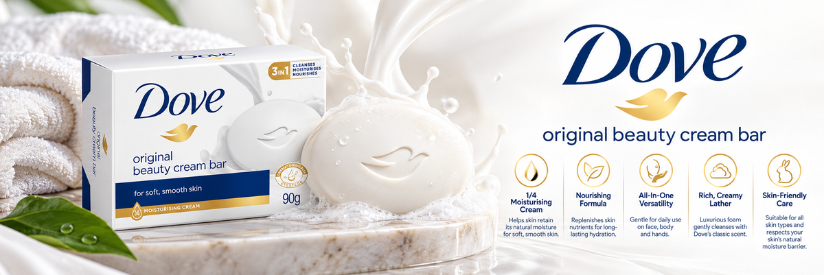 Dove Moisturising Beauty Cream Bar Soap | 4 x 90g Pack