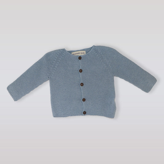 Mi Pequeno Lucas Blue Tirol Knit Cardigan for Baby Infants
