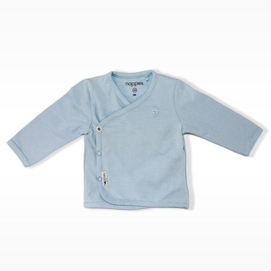Noppies Baby Organic Cotton Light Blue Long Sleeve Wrap Shirt