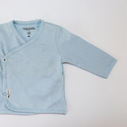 Noppies Baby Organic Cotton Light Blue Long Sleeve Wrap Shirt