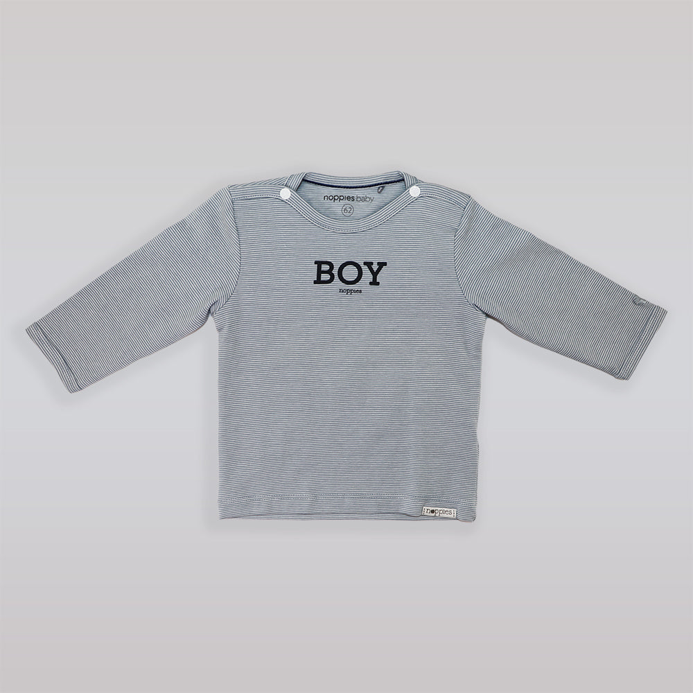 Magnolia Baby Soft Grey Blue Cotton Infant Footed Romper Pajamas