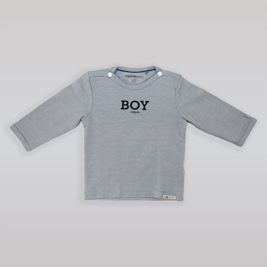 Magnolia Baby Soft Grey Blue Cotton Infant Footed Romper Pajamas