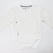 Soft Noppies Baby White Long Sleeve Crossover Wrap Bodysuit