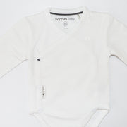 Soft Noppies Baby White Long Sleeve Crossover Wrap Bodysuit