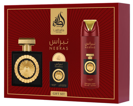 Lattafa Pride Nebras Luxury 3-Piece Fragrance Gift Set for Women