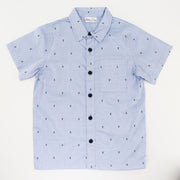 Rachel Riley Boys Blue Oxford Anchor Shirt Premium Cotton Top