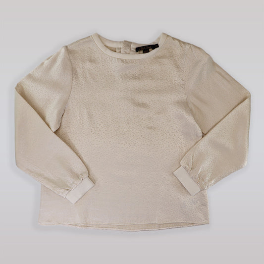 Pale Cloud Chelsy Blouse Elegant Designer Silk Feel Top