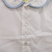 Pixie Lily Blue Trimmed Boy's Cotton Diaper Set 6 Months