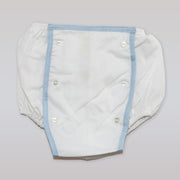 Pixie Lily Blue Trimmed Boy's Cotton Diaper Set 6 Months